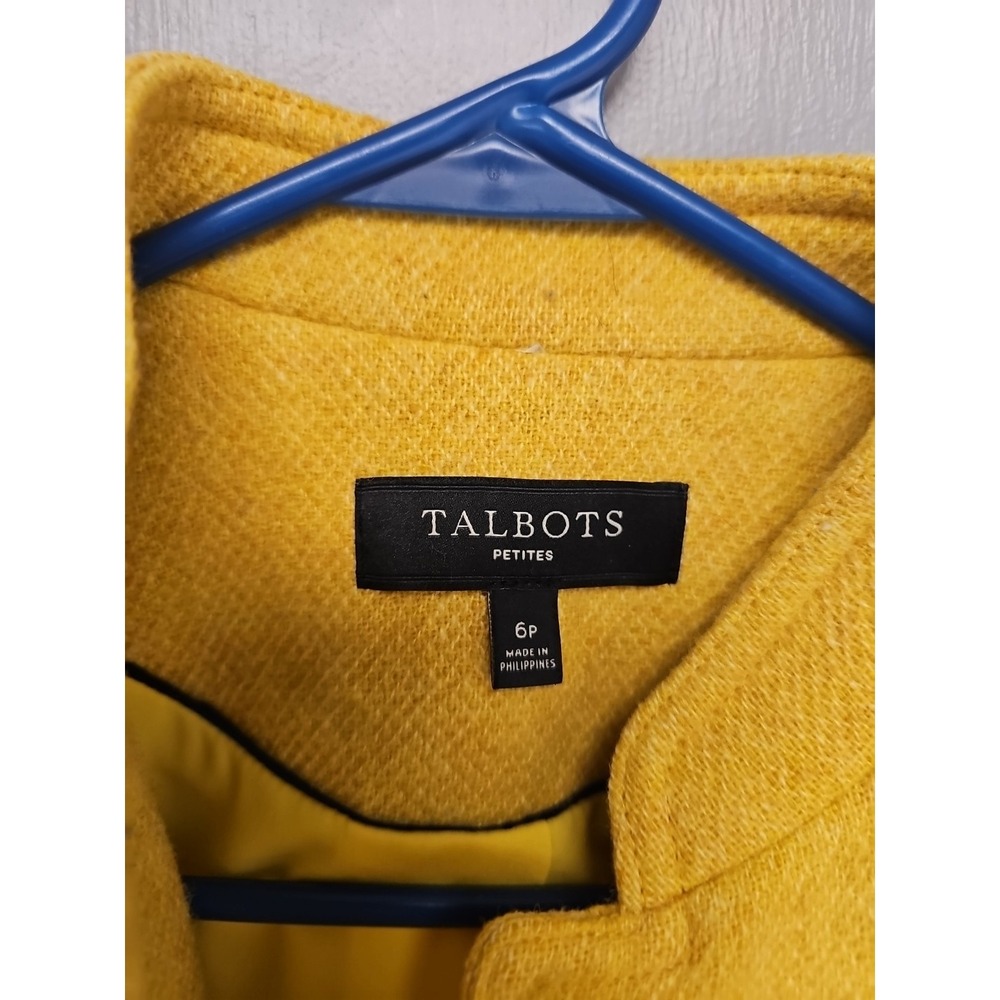 Talbots Jacket Womens Yellow Wool Blend Blazer‎ Button Down 6P - Picture 2 of 7